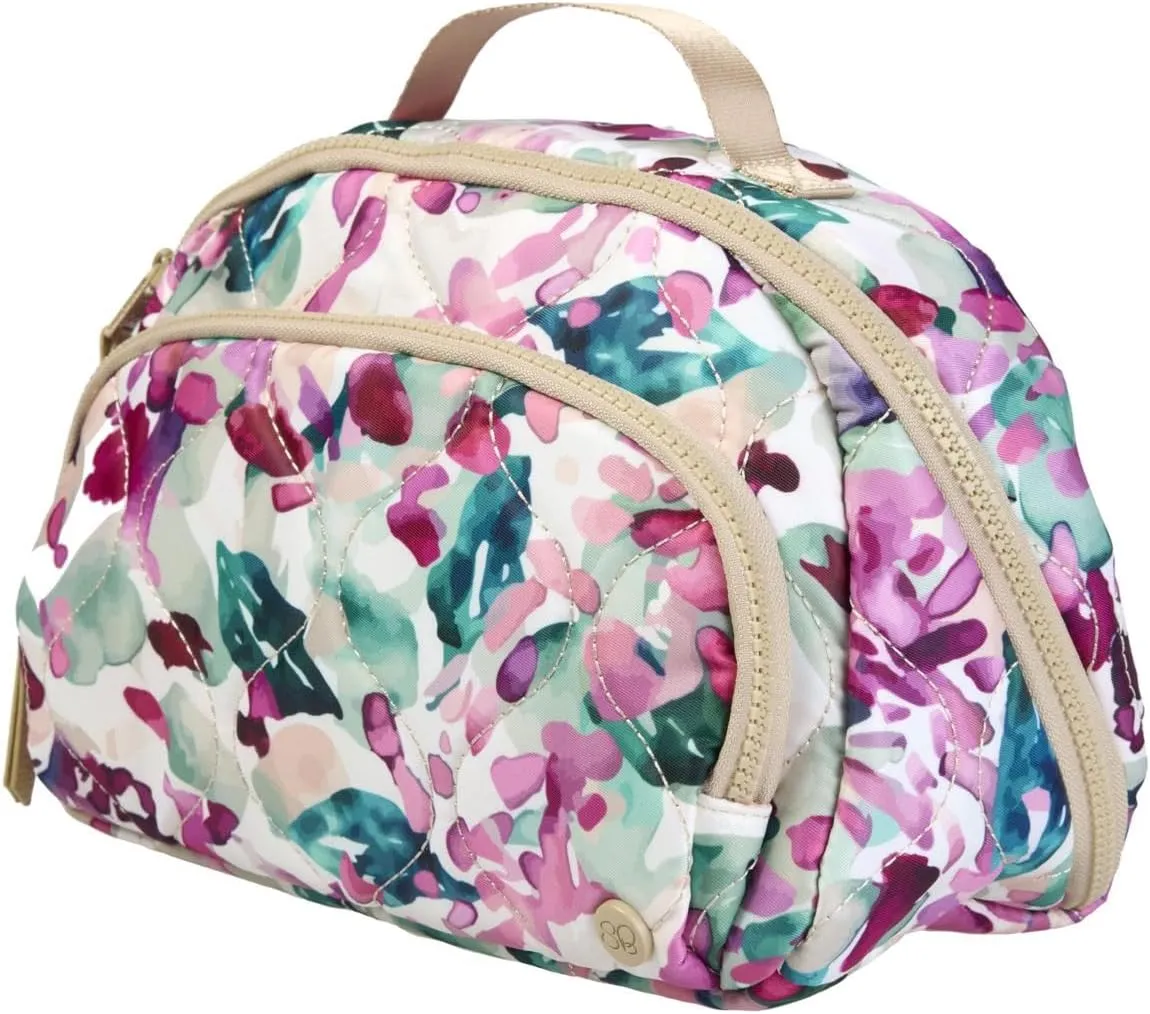Samantha Brown To-Go Lay Flat Cosmetic Organizer, Multiple Pockets, 10.5L x 5.5W x 7H inches (Mauve)