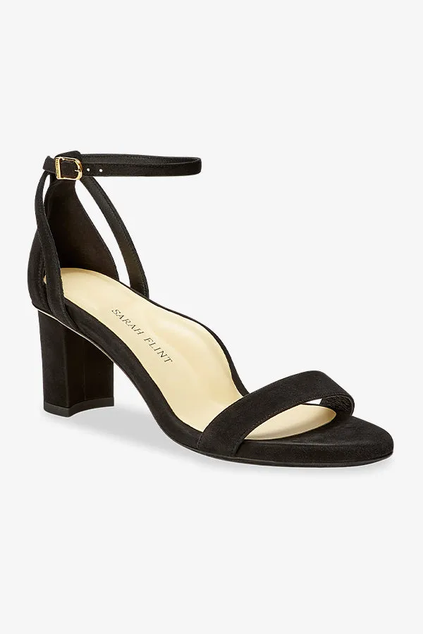 Sarah Flint Perfect Block Sandal 60 :: Black Suede