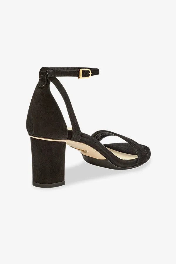 Sarah Flint Perfect Block Sandal 60 :: Black Suede