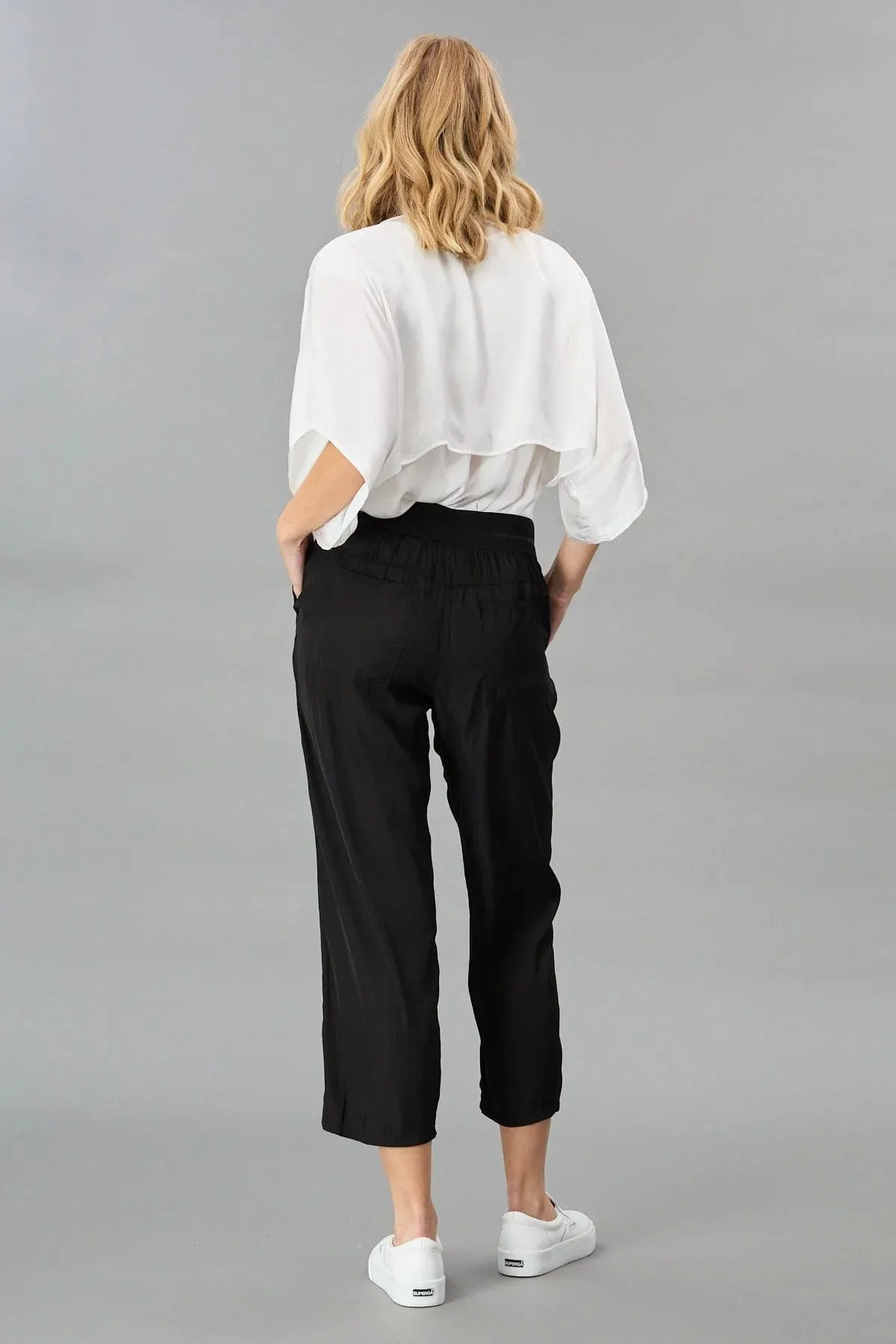 Satin Easy Pants | Black
