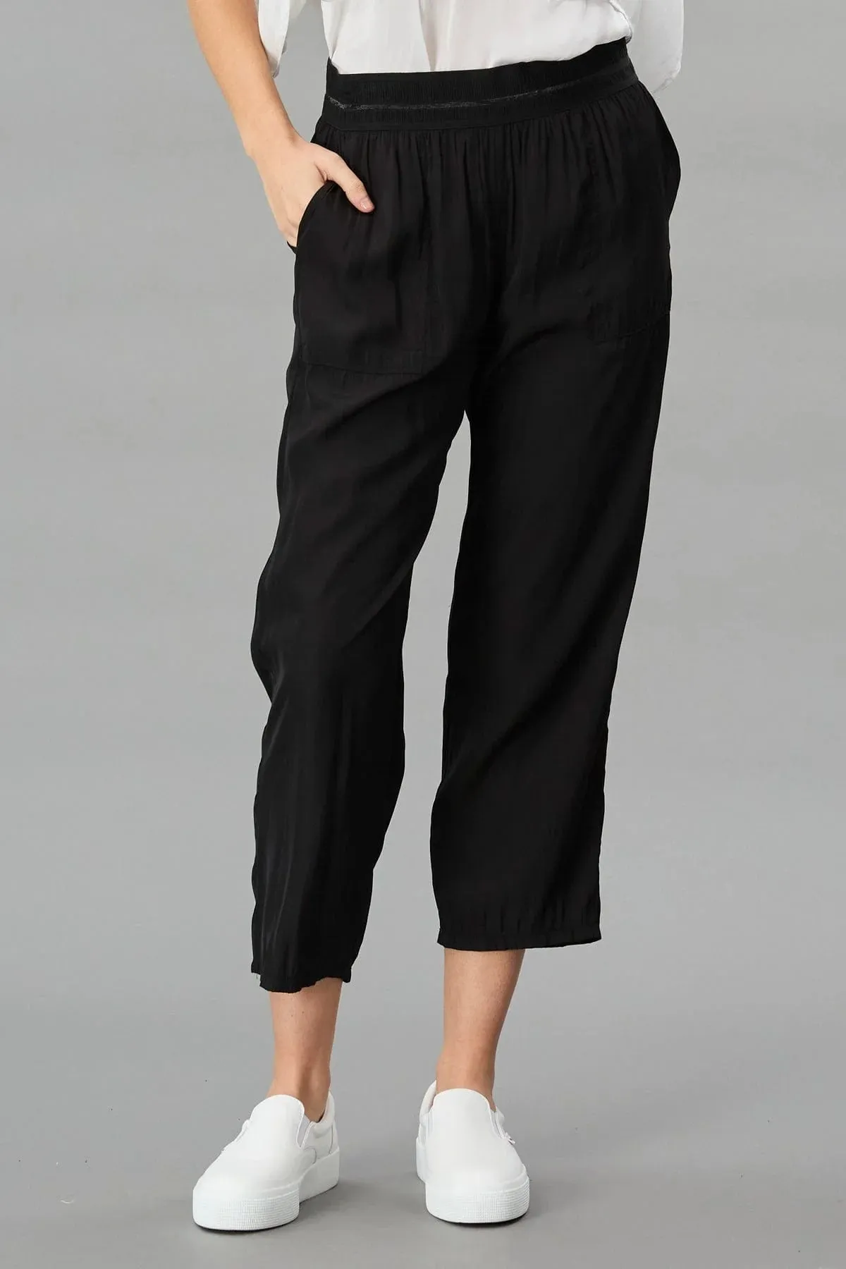 Satin Easy Pants | Black