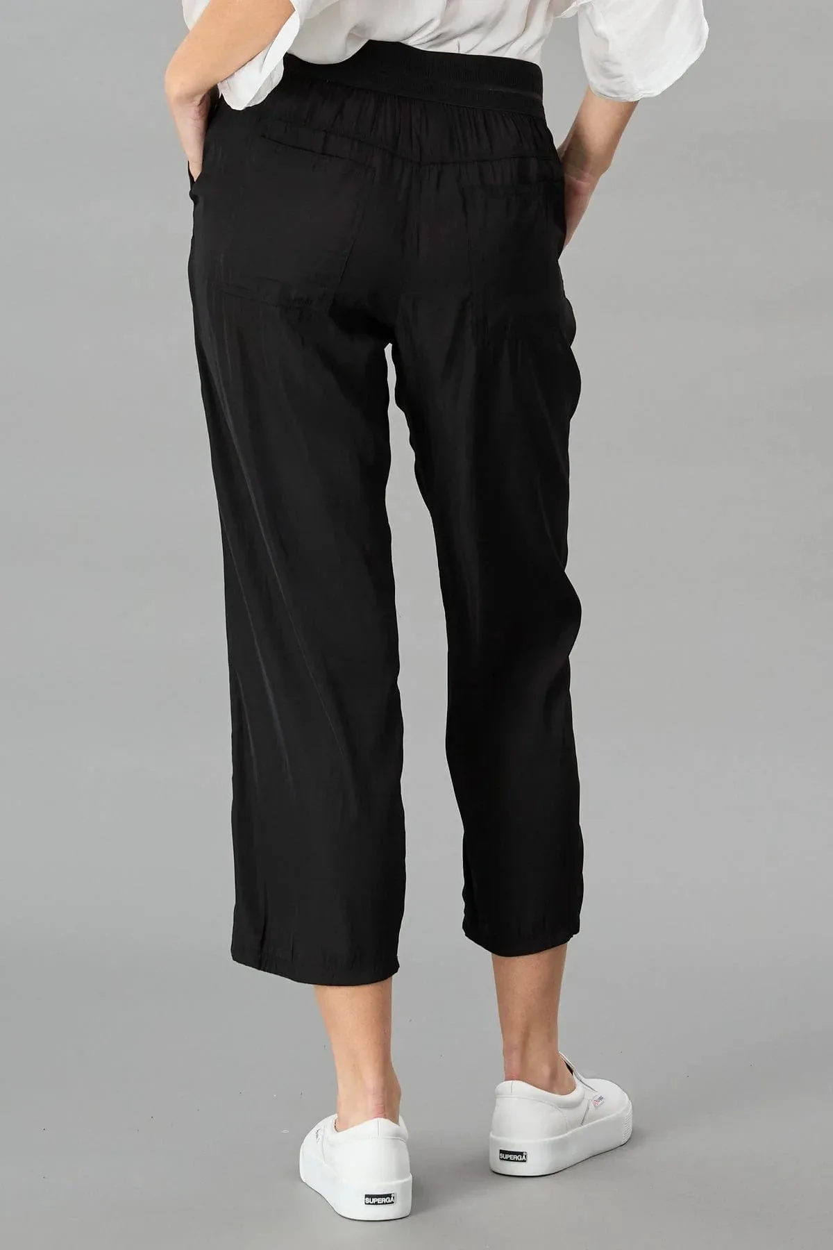 Satin Easy Pants | Black