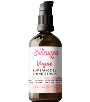 Schamps Vogue Hair Serum - Heat Protectant & Shine Enhancer for All Hair Types Infused with Silk Proteins - Intense Shine Serum for Radiance & Manageability - 2 fl oz