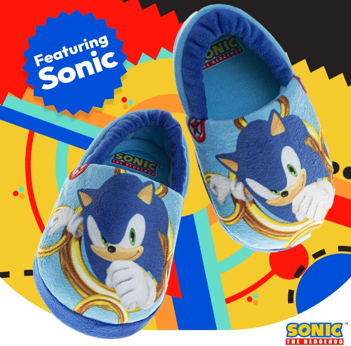 SEGA Sonic the Hedgehog Slippers - Kids House Shoes Lightweight Plush Warm Comfort Soft Aline Slipper (toddlers - little kids)