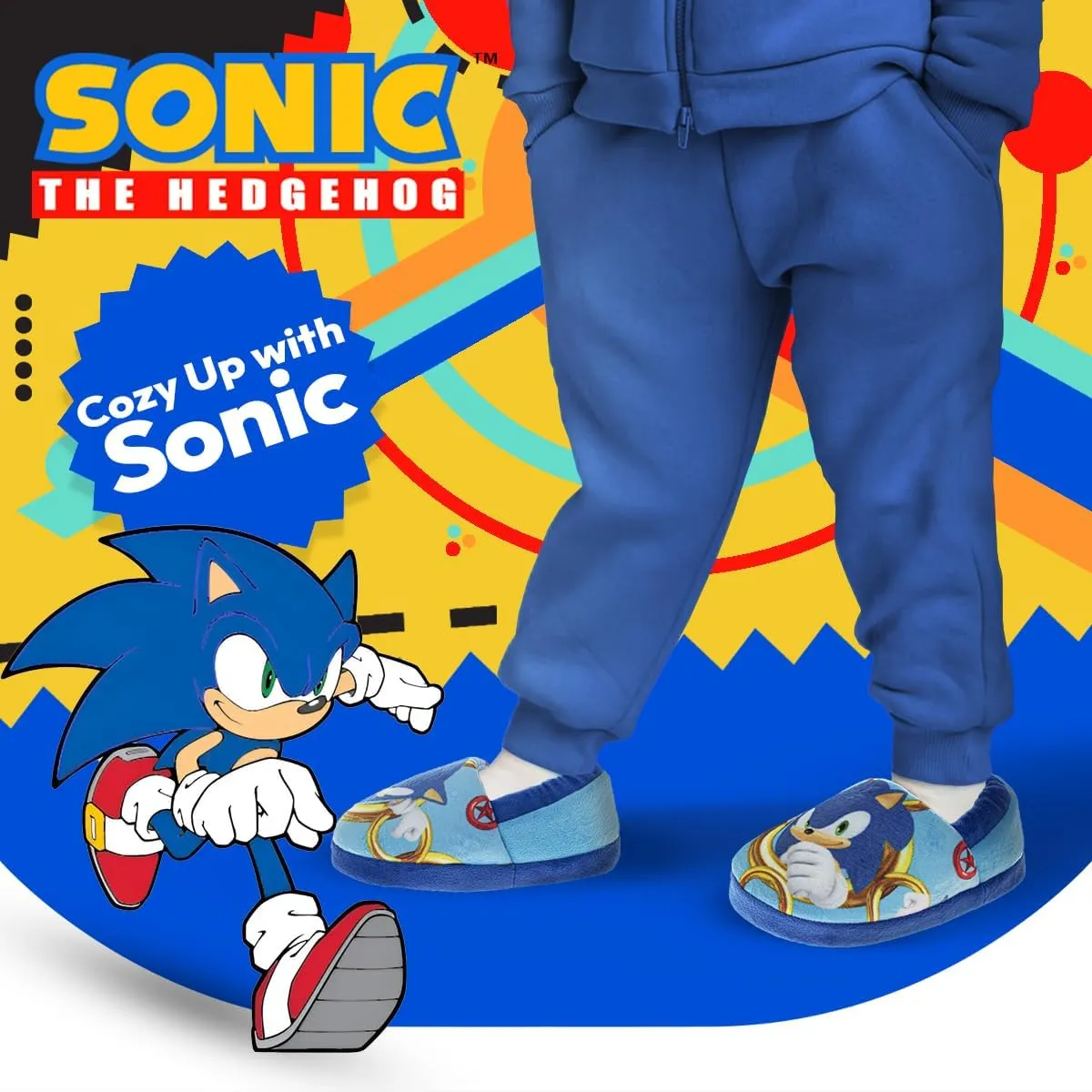 SEGA Sonic the Hedgehog Slippers - Kids House Shoes Lightweight Plush Warm Comfort Soft Aline Slipper (toddlers - little kids)