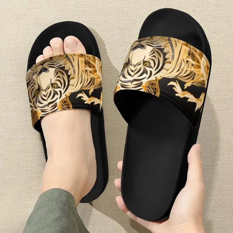 Semioury Lemon Home Slippers Non-Slip Quick Drying Women Balloon Forest Open Toe Shower Bathroom Slippers EVA Rubber Slipper