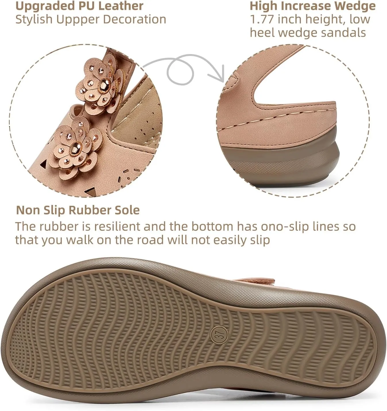 SHIBEVER Wedge Sandals for Women Dressy: Comfortable Summer Platform Casual Dress Women Sandal