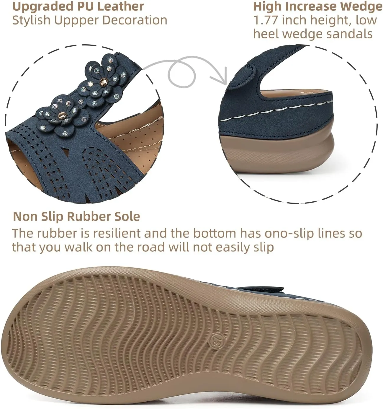 SHIBEVER Wedge Sandals for Women Dressy: Comfortable Summer Platform Casual Dress Women Sandal