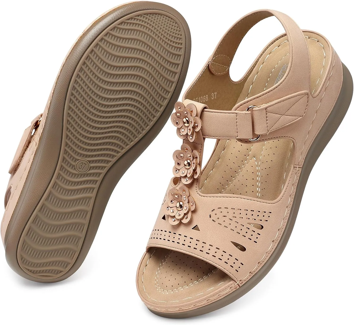 SHIBEVER Wedge Sandals for Women Dressy: Comfortable Summer Platform Casual Dress Women Sandal
