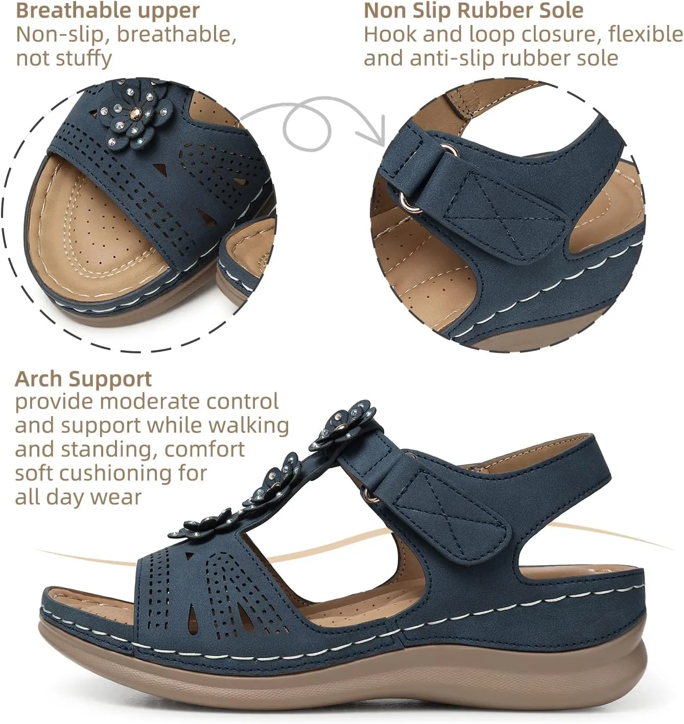 SHIBEVER Wedge Sandals for Women Dressy: Comfortable Summer Platform Casual Dress Women Sandal