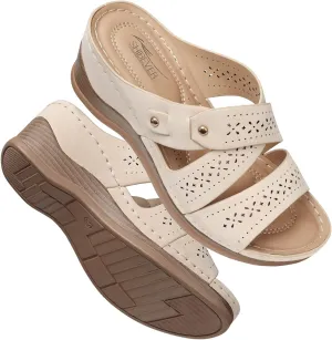 SHIBEVER Wedge Sandals Women Summer: Comfortable Open Toe Dressy Platform Sandal Shoes