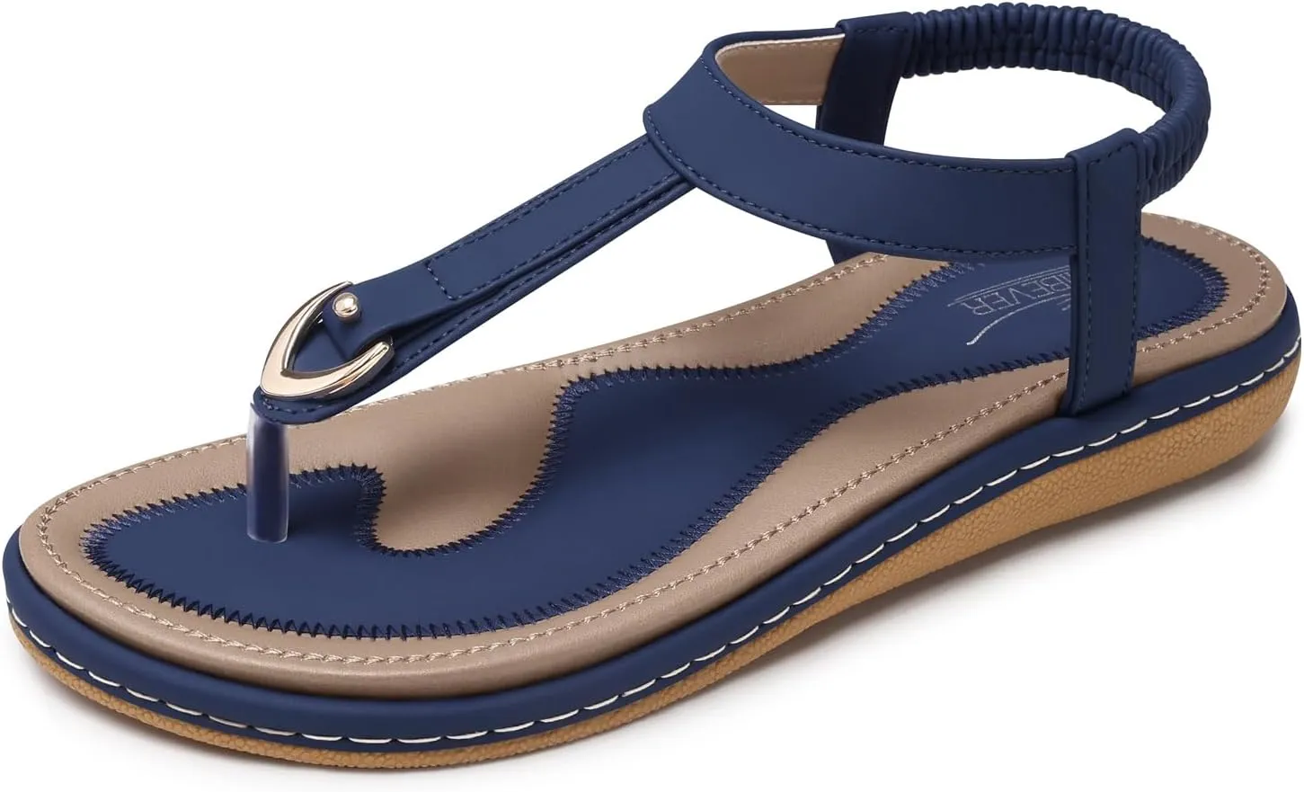 SHIBEVER Womens Sandals Summer Flat: Dressy Casual T-Strap Flip Flop Thong Flats Sandals - Comfortable Walking