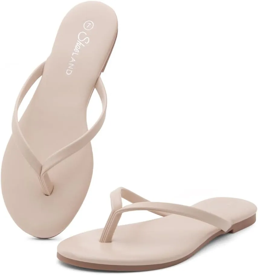 Shoe Land Flip Flops for Women 2025 - Memory Foam Slides & Flat Sandals | Ultra-Comfortable Thong Lightweight Summer Shoes for Beach, Pool & Dressy Outfits