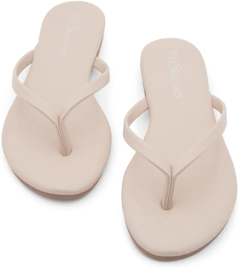 Shoe Land Flip Flops for Women 2025 - Memory Foam Slides & Flat Sandals | Ultra-Comfortable Thong Lightweight Summer Shoes for Beach, Pool & Dressy Outfits