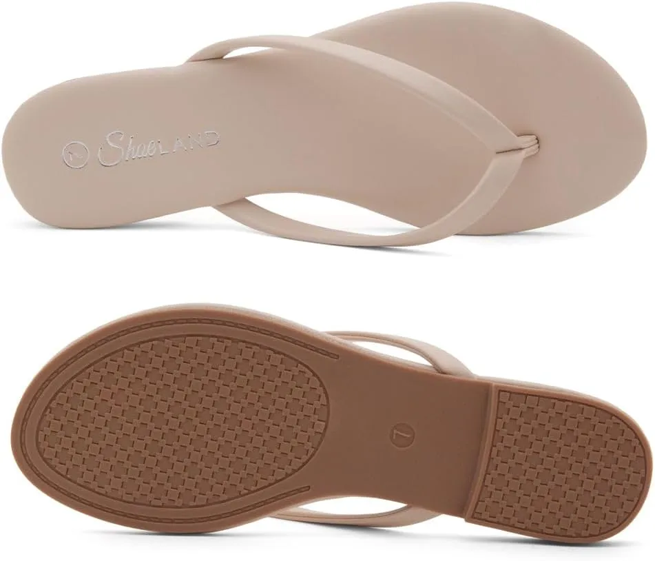 Shoe Land Flip Flops for Women 2025 - Memory Foam Slides & Flat Sandals | Ultra-Comfortable Thong Lightweight Summer Shoes for Beach, Pool & Dressy Outfits