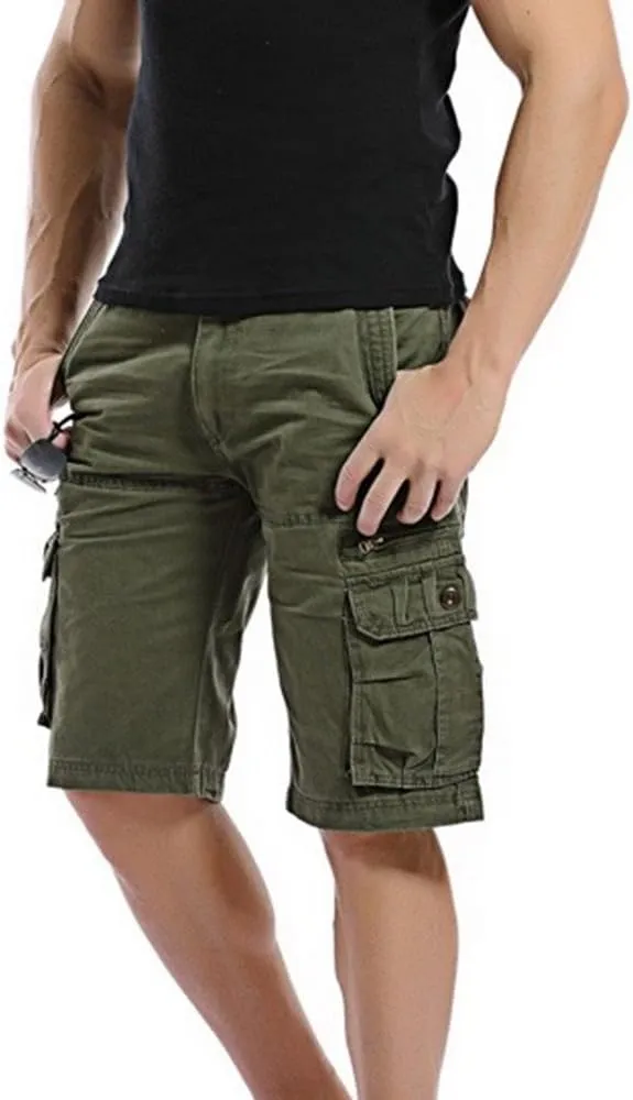 Shorts Men Multi-Pocket and Pants Leisure Color Fashion Men's Solid Summer Men's Pants Black Shorts Men Mens Cargo