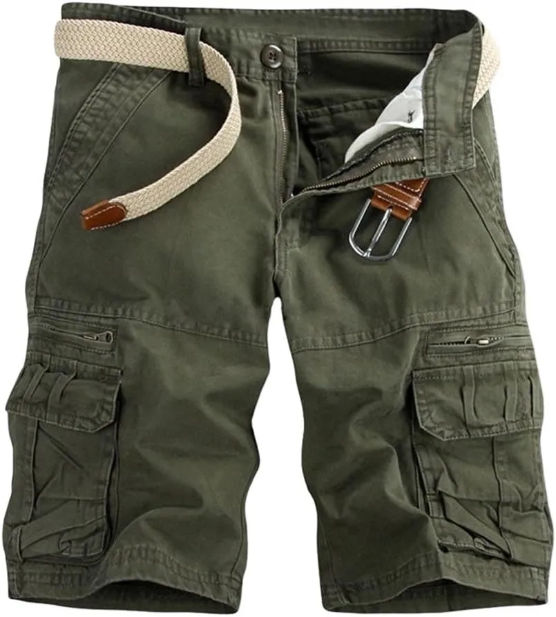 Shorts Men Multi-Pocket and Pants Leisure Color Fashion Men's Solid Summer Men's Pants Black Shorts Men Mens Cargo