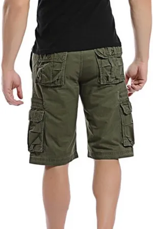 Shorts Men Multi-Pocket and Pants Leisure Color Fashion Men's Solid Summer Men's Pants Black Shorts Men Mens Cargo
