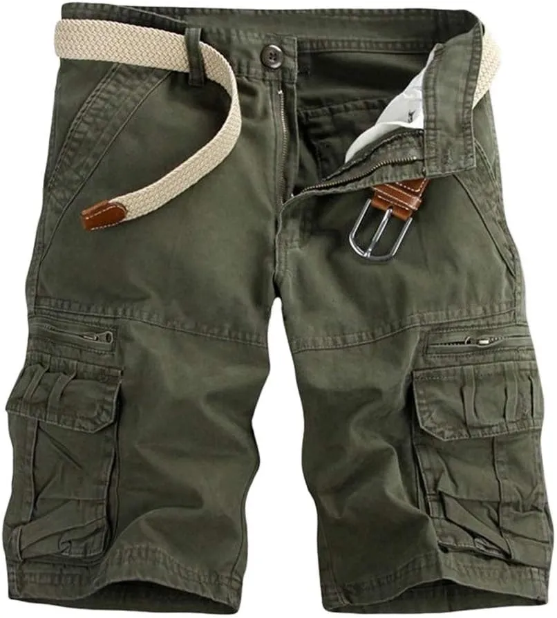 Shorts Men Multi-Pocket and Pants Leisure Color Fashion Men's Solid Summer Men's Pants Black Shorts Men Mens Cargo