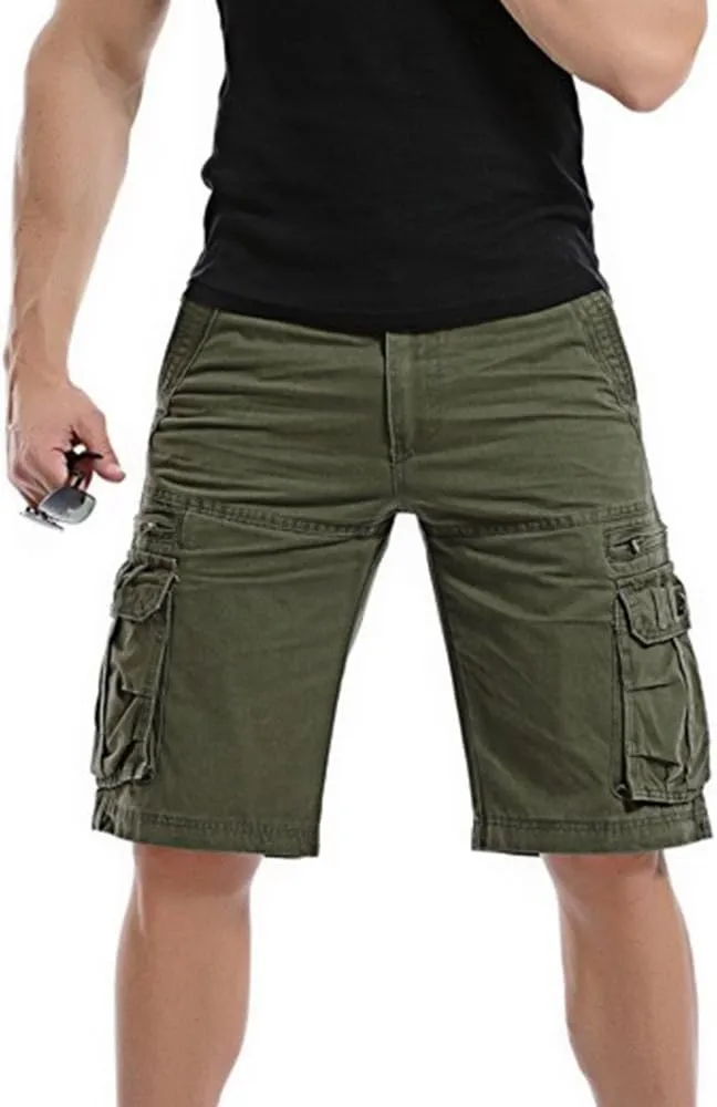 Shorts Men Multi-Pocket and Pants Leisure Color Fashion Men's Solid Summer Men's Pants Black Shorts Men Mens Cargo