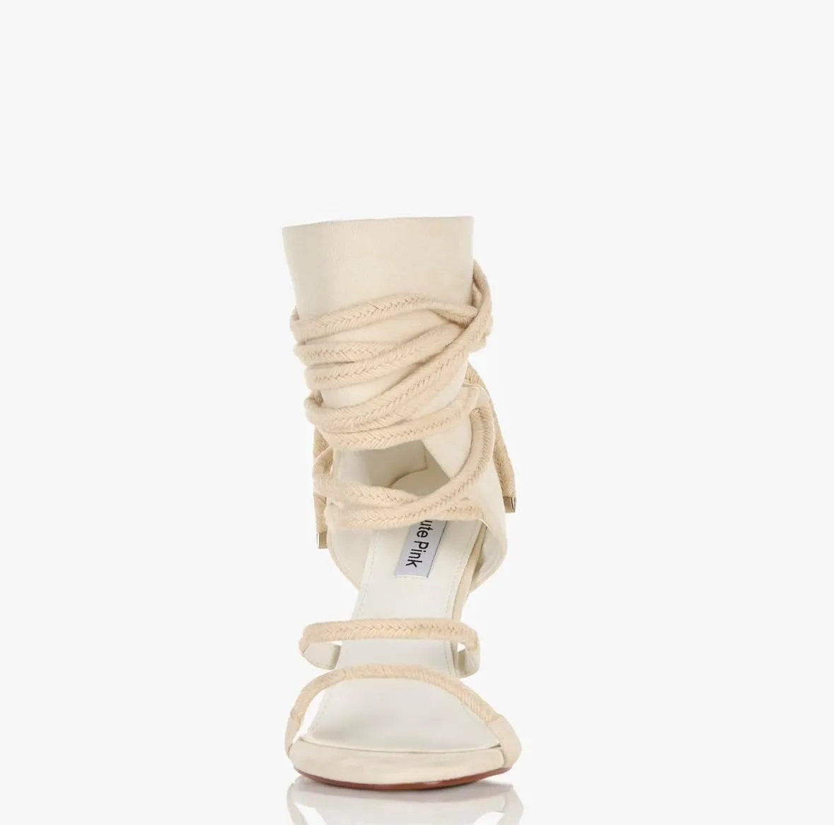 Signature Collection Arya Women Eggshell Rope High Heels Sandal - Elegant & Comfortable Fashion Footwear for Every Occasion