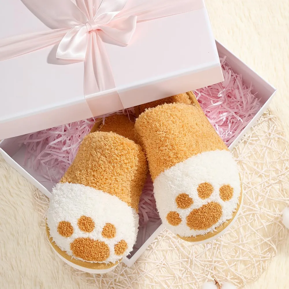 SINNO Cute Animal Slippers for Women Indoor Outdoor Memory Foam House Slipper Soft Warm Cozy Fuzzy Bedroom Non-Slip Shoes Christmas Gift ladies