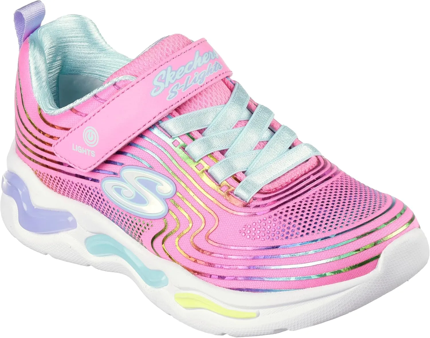 Skechers Girl's, S Lights: Wavy Beams Sneaker - Toddler