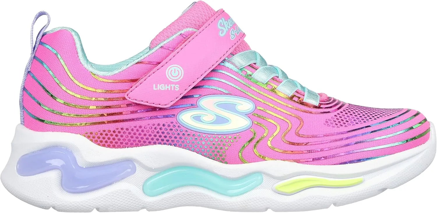 Skechers Girl's, S Lights: Wavy Beams Sneaker - Toddler