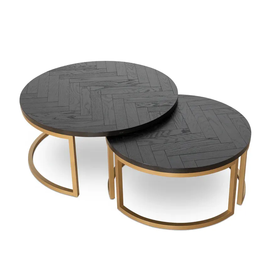 Sleek Brassline Nested Coffee Tables