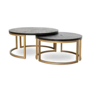 Sleek Brassline Nested Coffee Tables