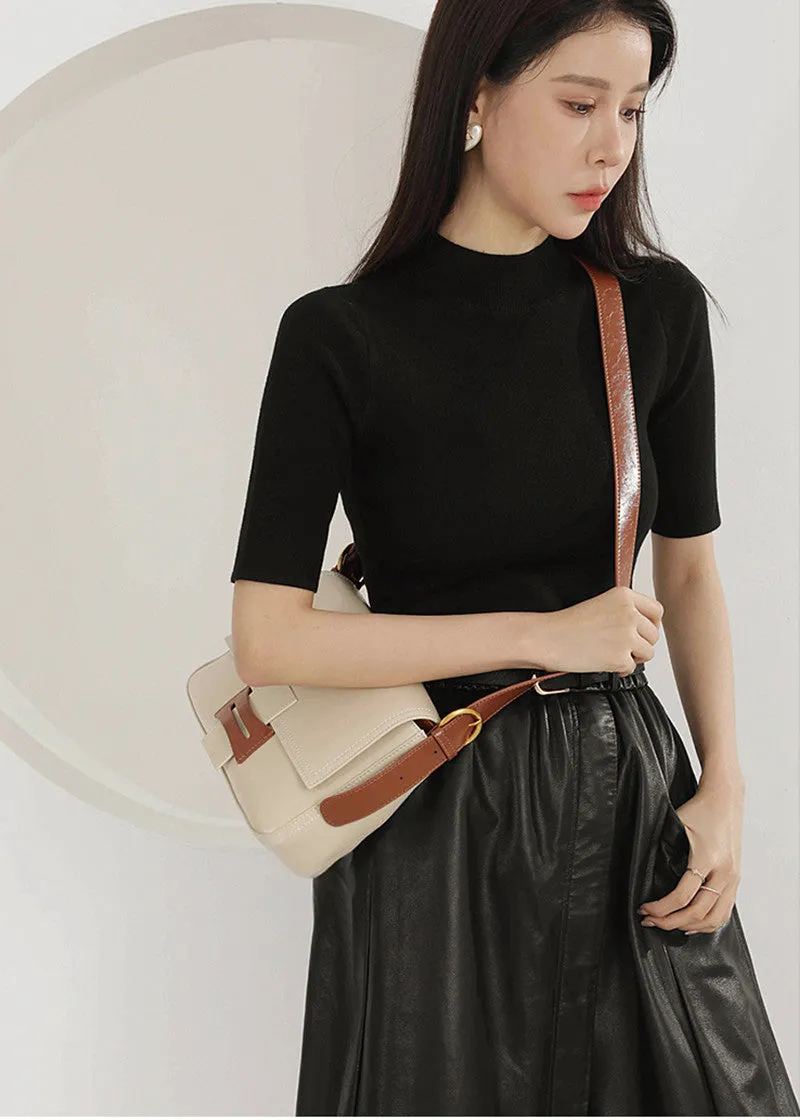 Sleek Genuine Leather Shoulder & Crossbody Bag