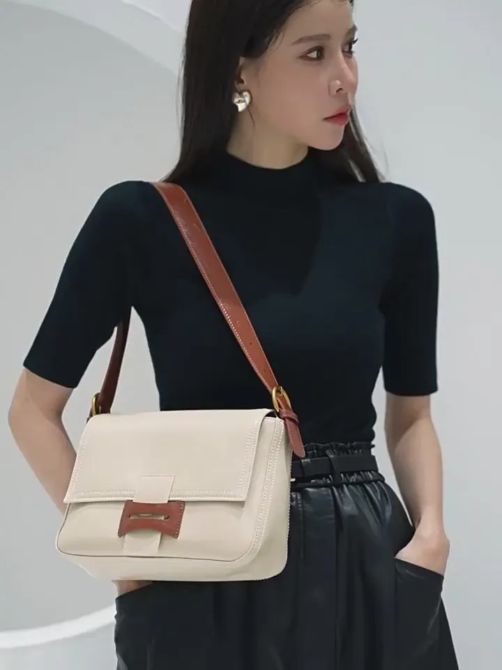 Sleek Genuine Leather Shoulder & Crossbody Bag