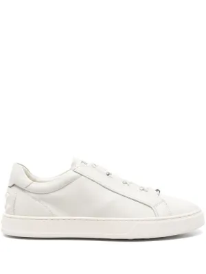 Sleek Leather Sneakers With Elasticated Strap