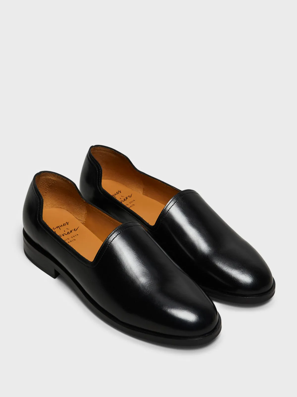 Slim Shoes in Black Leather