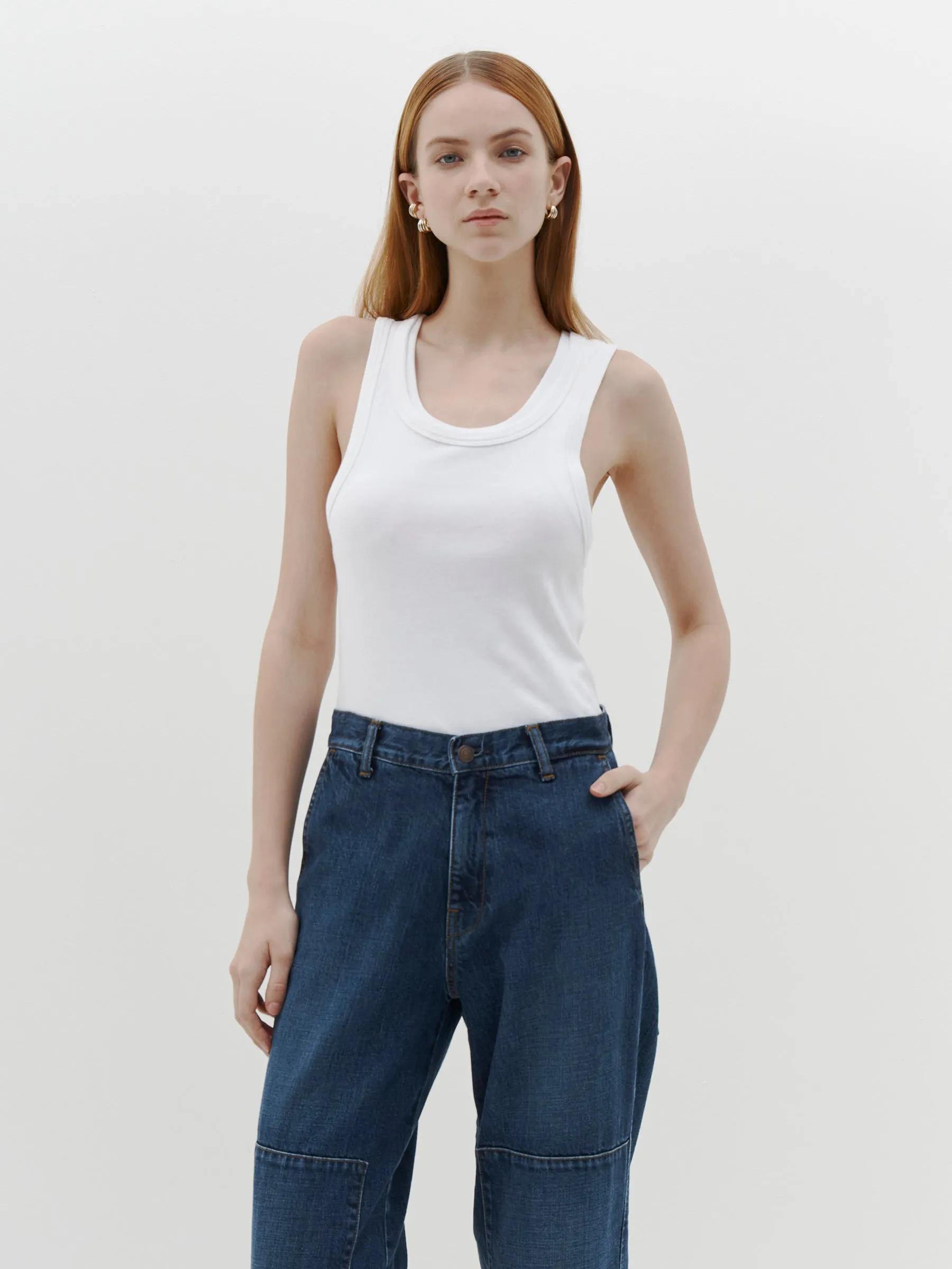 slim superfine rib tank