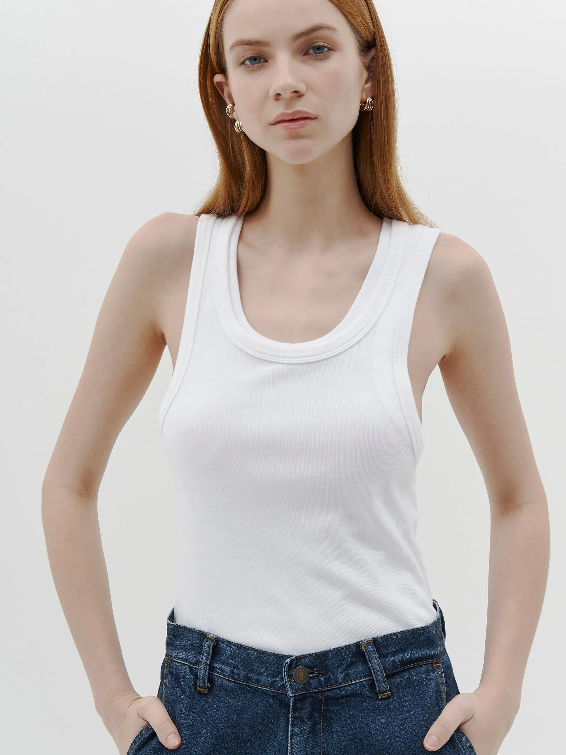 slim superfine rib tank