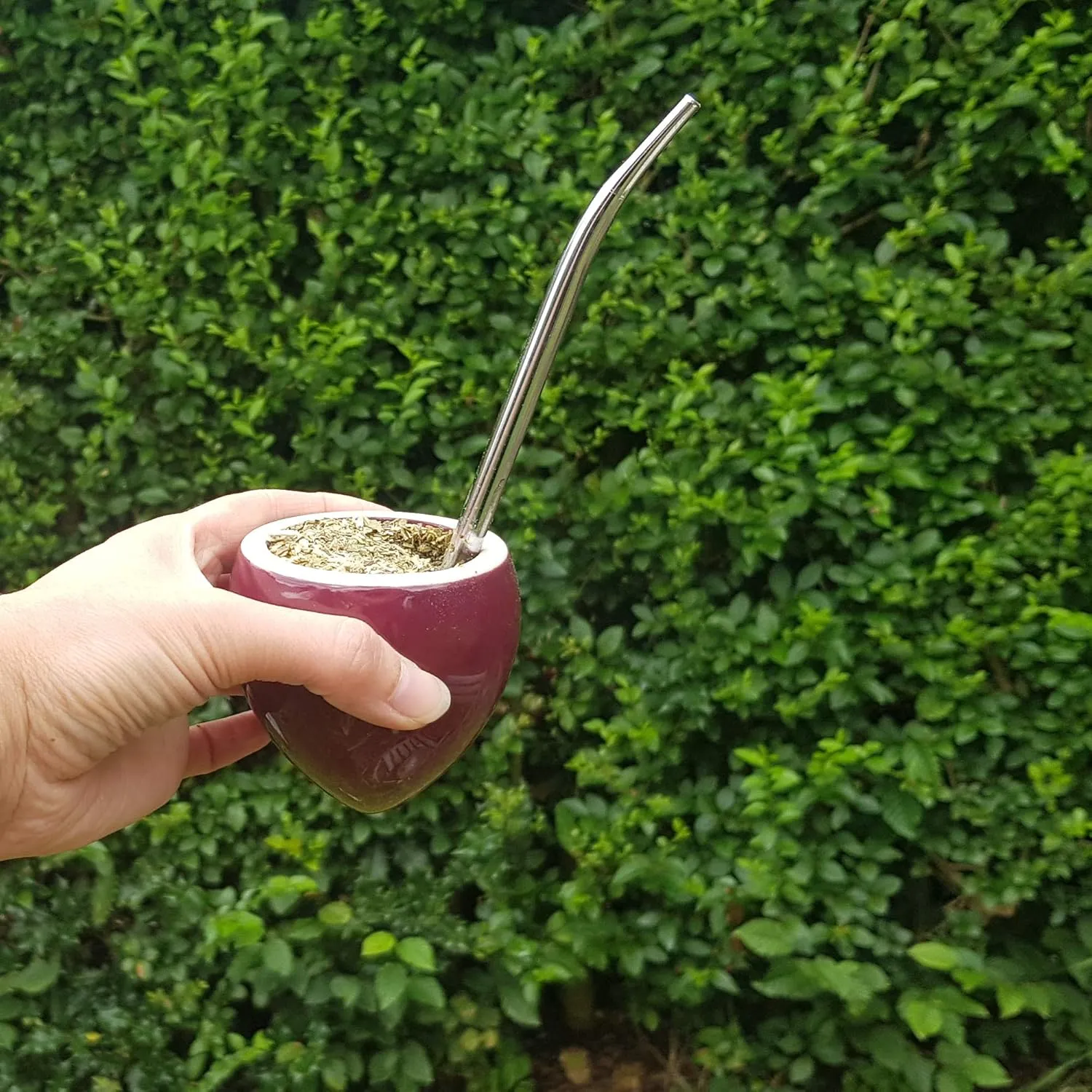Small Ceramic Yerba Mate Cup - Reusable and Easy Cleaning - for Home and Travel Use