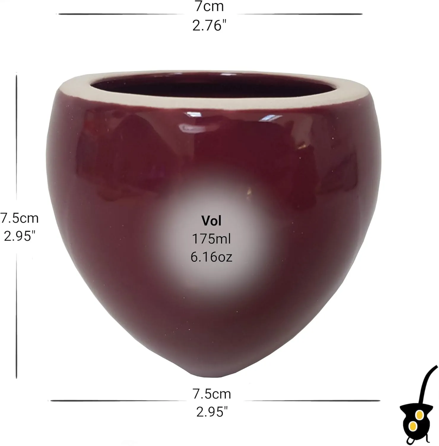 Small Ceramic Yerba Mate Cup - Reusable and Easy Cleaning - for Home and Travel Use