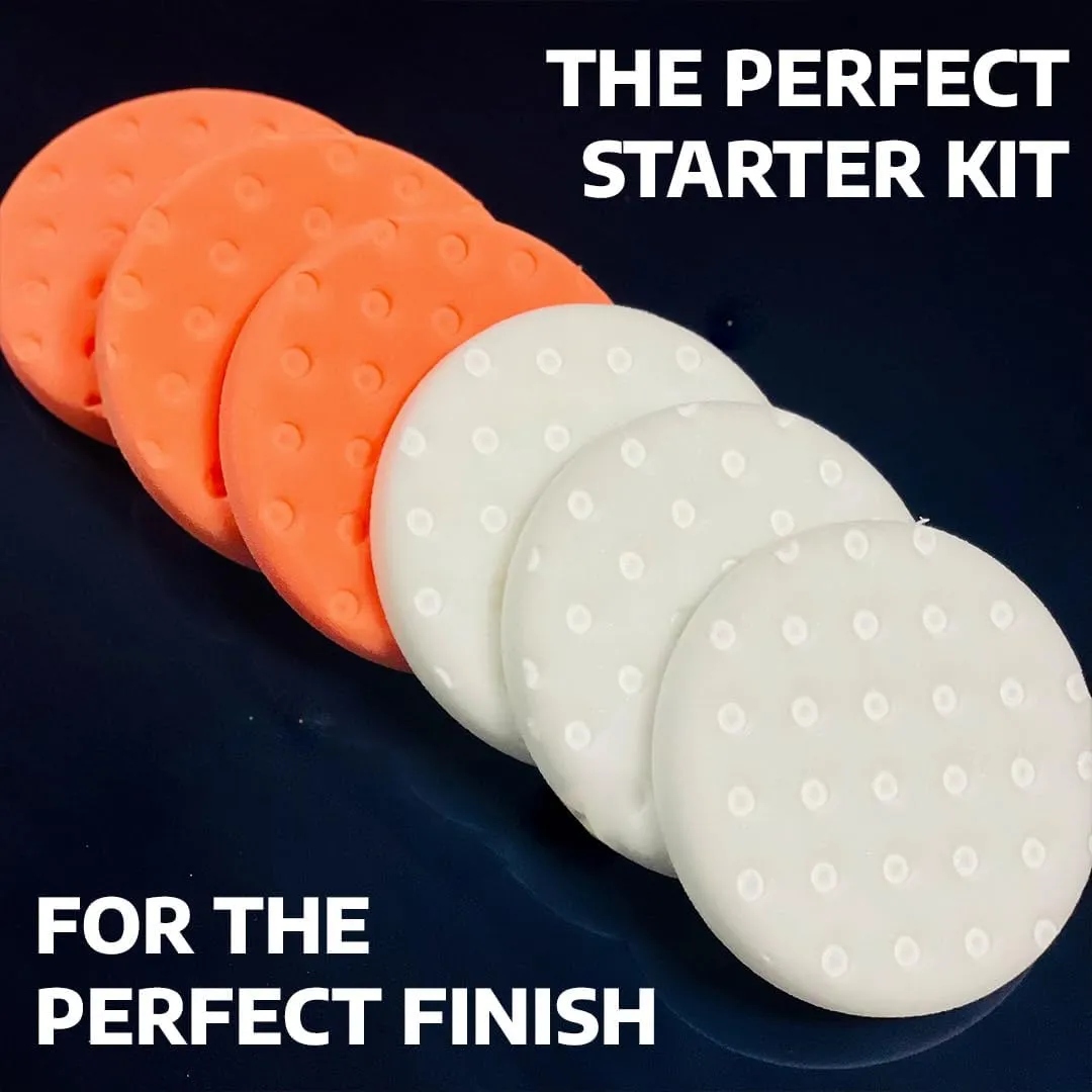 Smart Foam Pads Dual Action 5.5 Inch Cut and Polish Combo | Includes 3 White & 3 Orange Pads | Ideal for Automotive Paint Correction | Easy Compounding & Polishing | 5.5 Inch | 6-Pack