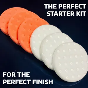 Smart Foam Pads Dual Action 5.5 Inch Cut and Polish Combo | Includes 3 White & 3 Orange Pads | Ideal for Automotive Paint Correction | Easy Compounding & Polishing | 5.5 Inch | 6-Pack