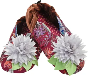 Snoozies Flat Ballet Slippers for Women Indoor, Lightweight and Soft Sherpa-Lined Slipper Socks Non-Skid, Ladies Gifts