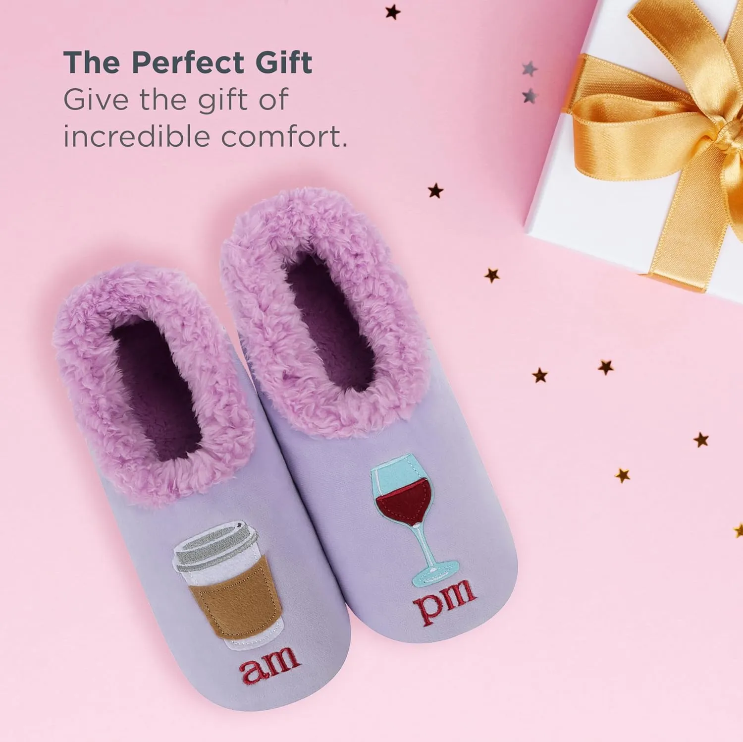 Snoozies Pairable Slipper Socks - Funny House Slippers for Women, Non-Slip Fuzzy Slipper Socks - Best Friend Birthday Gifts