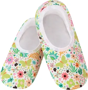 Snoozies Skinnies slipper socks for Women - Non-Slip Foot Coverng with Lightweight and Soft Sherpa Lining - Foldable Travel