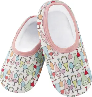 Snoozies Skinnies slipper socks for Women - Non-Slip slipper socks with Lightweight and Soft Sherpa Lining - Foldable Travel