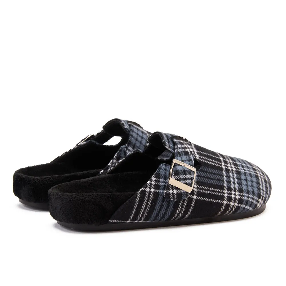 Snuggs Clogs Black x Indigo Checkered
