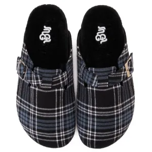 Snuggs Clogs Black x Indigo Checkered