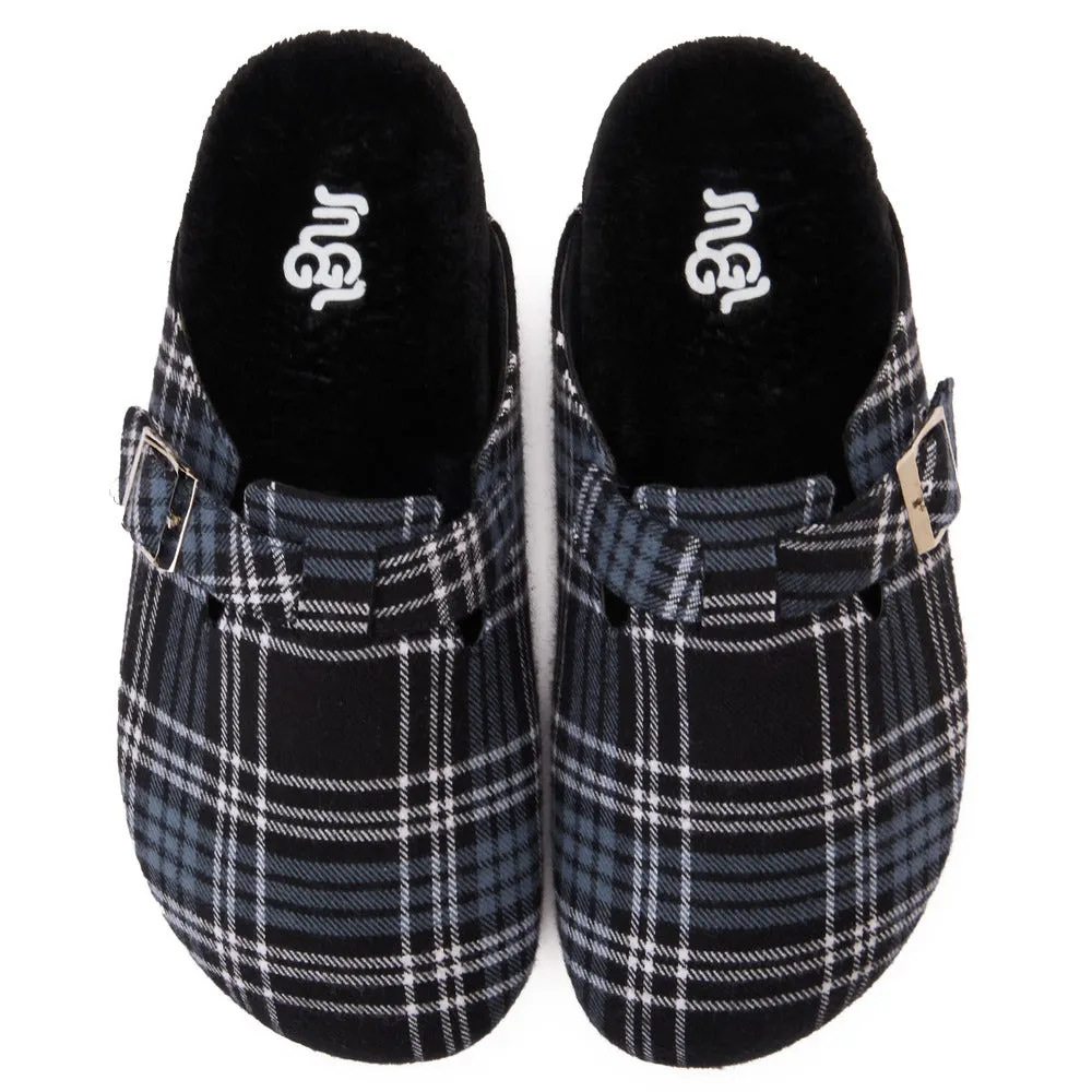 Snuggs Clogs Black x Indigo Checkered
