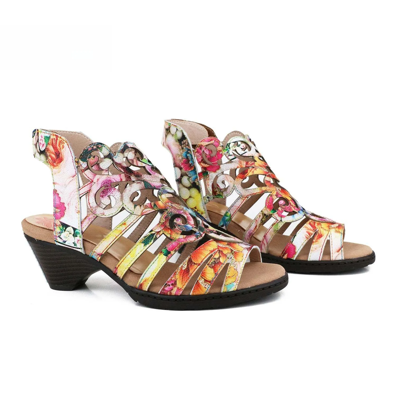 Socofy Vicconfy Summer Slim High Heel Sheepskin Women's Fashion Sandals