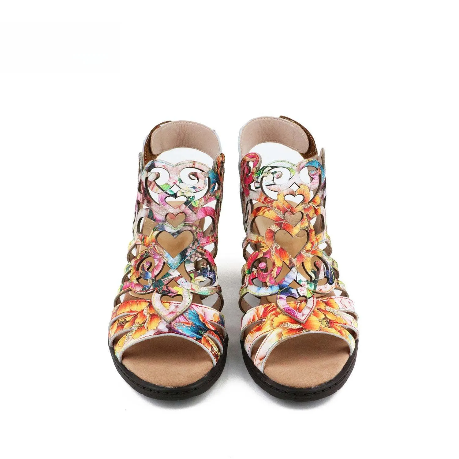 Socofy Vicconfy Summer Slim High Heel Sheepskin Women's Fashion Sandals