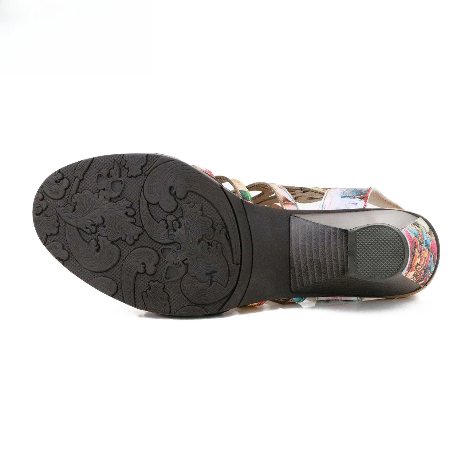 Socofy Vicconfy Summer Slim High Heel Sheepskin Women's Fashion Sandals